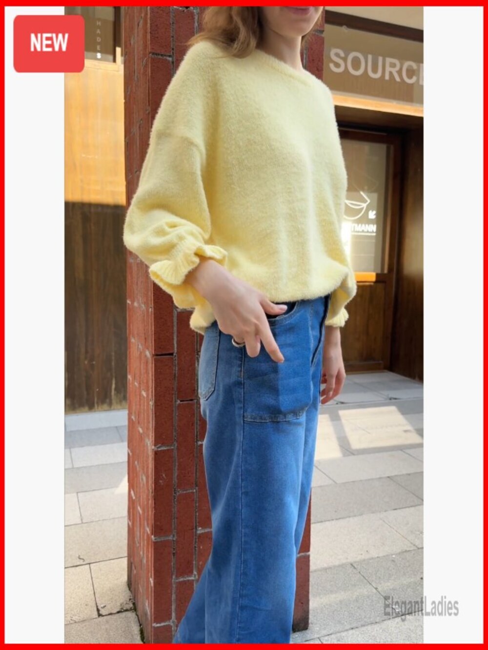 Wide Leg High Waist Denim Jeans Casual Boyfriend Fit with Pockets - Picture 7 of 7